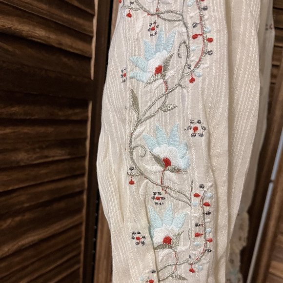 Anthropologie Lace Tunic Dress Embroidered Ivory size XSP $366 - Picture 7 of 8